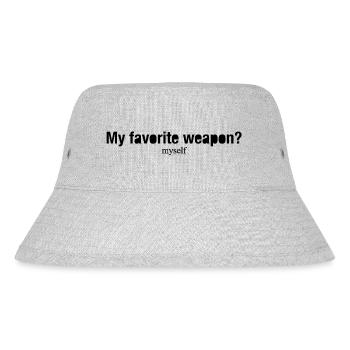 „My favorite weapon is myself“ - Stanley/Stella recycelter Bucket Hat - Grau meliert - Vorne