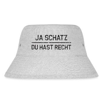 Ja Schatz du hast Recht - Stanley/Stella recycelter Bucket Hat - Grau meliert - Vorne