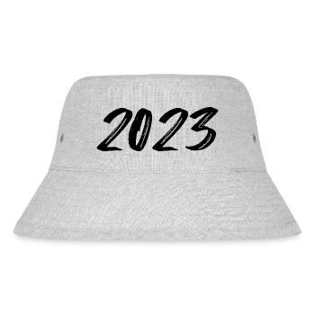 2023 white New Year's Eve - Stanley/Stella Recycled Bucket Hat - heather grey - Front