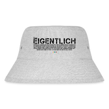 Eigentlich (schwarz, mit Stabil Logo) - Stanley/Stella recycelter Bucket Hat - Grau meliert - Vorne