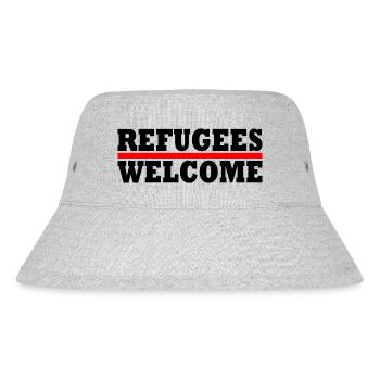 refugees welcome - Stanley/Stella Recycled Bucket Hat - heather grey - Front