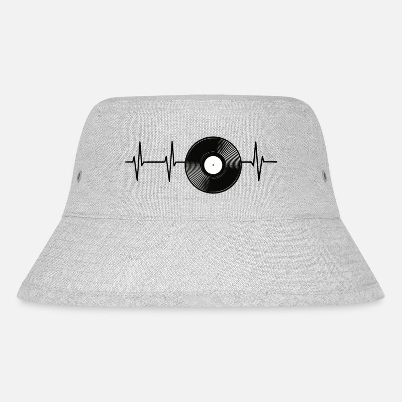 Herzfrequenz Schallplatte - Stanley/Stella recycelter Bucket Hat - Grau meliert