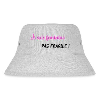 Je suis féminine pas fragile - PNK BLK - Bob recyclé Stanley/Stella - gris chiné - Devant