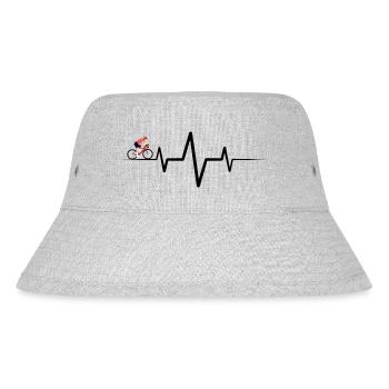 Rennrad Herzschlag - Stanley/Stella recycelter Bucket Hat - Grau meliert - Vorne
