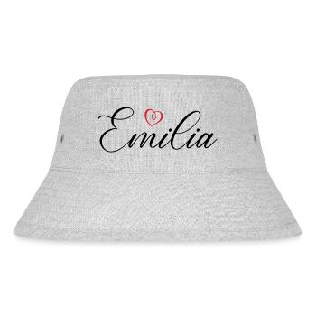 Emilia Name Heart - Stanley/Stella Recycled Bucket Hat - heather grey - Front