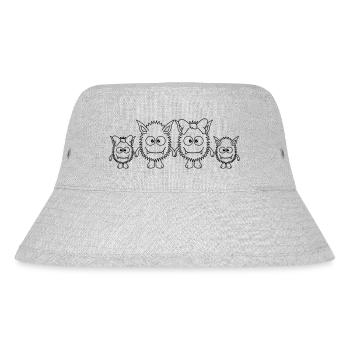 Cute Monster Family - Stanley/Stella Recycled Bucket Hat - heather grey - Front