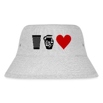 Geripptes Bembel Love - Bembel Desgin Frankfurt - Stanley/Stella recycelter Bucket Hat - Grau meliert - Vorne