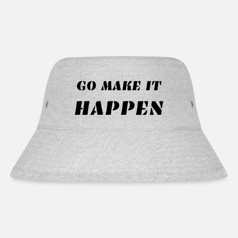 GO MAKE IT HAPPEN - Stanley/Stella Recycled Bucket Hat - heather grey