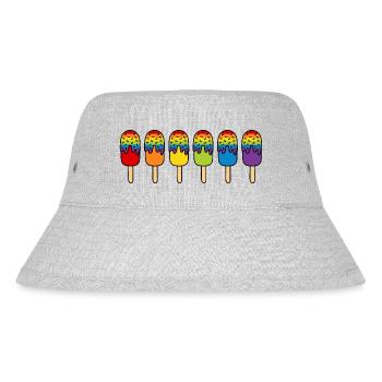 ICE CREAM Rainbow LGBTQ+ Chocolate Ice Cream Pride Month - Stanley/Stella Recycled Bucket Hat - heather grey - Front