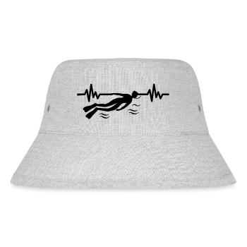 Heartbeat Swimmer - Diver Water Sports Athlete - Stanley/Stella Recycled Bucket Hat - heather grey - Front