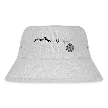 Heartbeat - Compass - Mountain - (6) - Stanley/Stella Recycled Bucket Hat - heather grey - Front