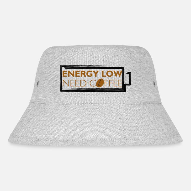energy low need coffee batterie - Stanley/Stella recycelter Bucket Hat - Grau meliert