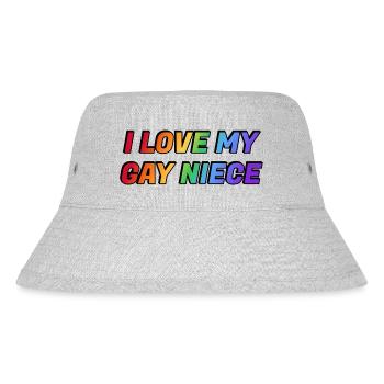 Ich liebe meine schwule Nichte - Stanley/Stella recycelter Bucket Hat - Grau meliert - Vorne