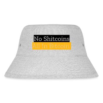 No Shitcoins All In Bitcoin - Stanley/Stella recycelter Bucket Hat - Grau meliert - Vorne