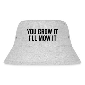 Du baust es an, ich mähe es - Stanley/Stella recycelter Bucket Hat - Grau meliert - Vorne