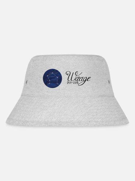 Sternzeichen Waage Tierkreiszeichen Astrologie - Stanley/Stella recycelter Bucket Hat - Grau meliert