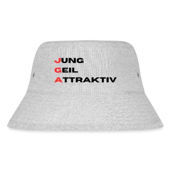 JGA Jung Geil Attraktiv - Stanley/Stella recycelter Bucket Hat - Grau meliert - Vorne