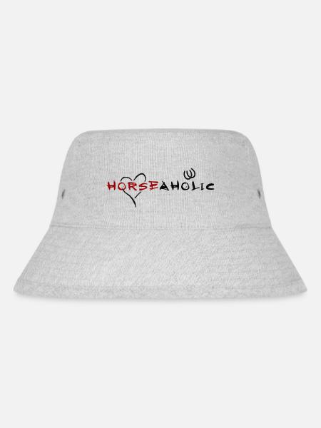 Horseaholic schwarz - Stanley/Stella recycelter Bucket Hat - Grau meliert