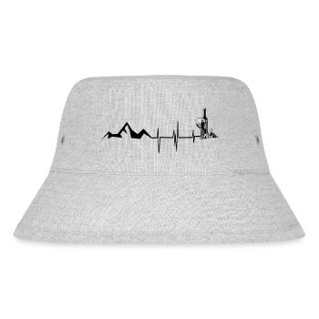 Wein - Herzklopfen - Berg - (2) - Stanley/Stella recycelter Bucket Hat - Grau meliert - Vorne