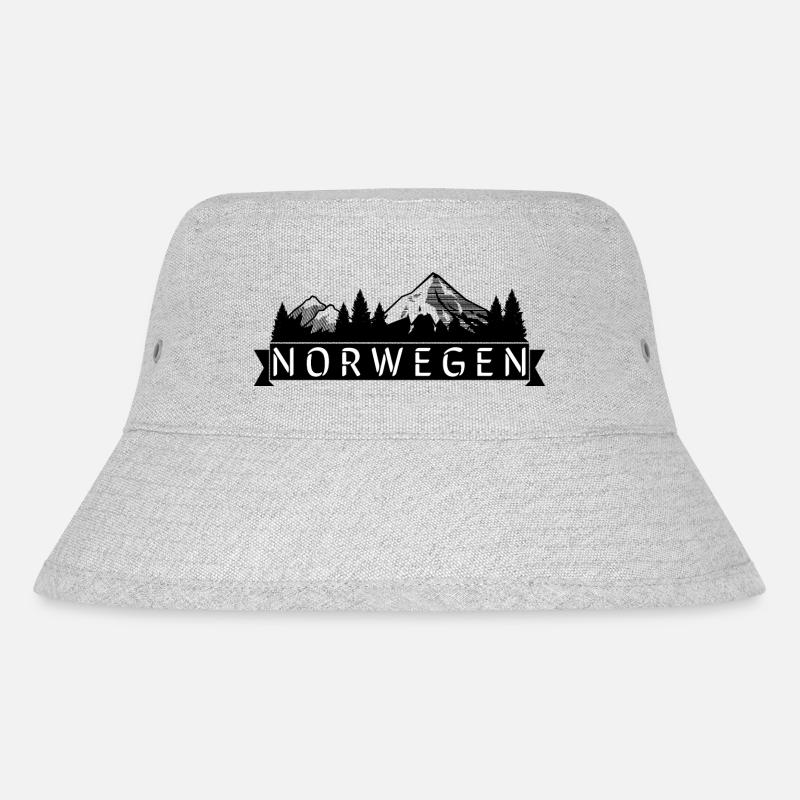 Norwegen mit Berglandschaft - Stanley/Stella recycelter Bucket Hat - Grau meliert
