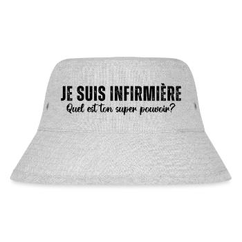 Infirmière super pouvoir humour infirmiere cadeau - Bob recyclé Stanley/Stella - gris chiné - Devant