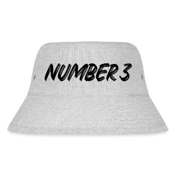 Number 3 - drei - dritter - dritte - 3 - Nummer 3 - Stanley/Stella recycelter Bucket Hat - Grau meliert - Vorne