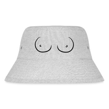 Boobs T-Shirt Geschenk Idee Weihnachten Lustig Fun - Stanley/Stella recycelter Bucket Hat - Grau meliert - Vorne