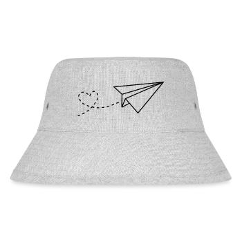 Herz Papierflieger - Stanley/Stella recycelter Bucket Hat - Grau meliert - Vorne
