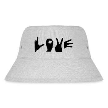 love finger symbol - Stanley/Stella recycelter Bucket Hat - Grau meliert - Vorne