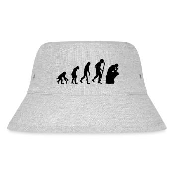 Evolution of the thinker philosophy, philosopher - Stanley/Stella Recycled Bucket Hat - heather grey - Front