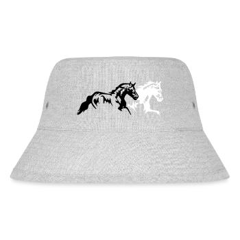 pferde hengst stute fohlen - Stanley/Stella recycelter Bucket Hat - Grau meliert - Vorne