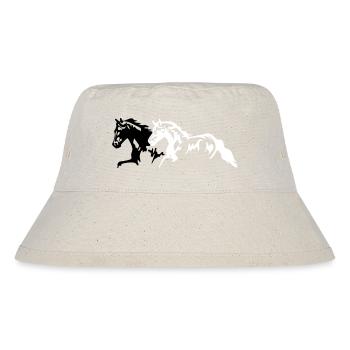 Pferde hengst - stute - fohlen - Stanley/Stella recycelter Bucket Hat - Naturweiß - Vorne