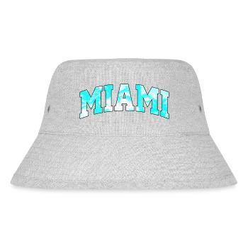 Miami-Logo: College-Design mit tropischem Flair - Stanley/Stella recycelter Bucket Hat - Grau meliert - Vorne