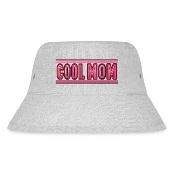 Cool Mom Magenta Mütze - Valentinstag, Muttertag - Stanley/Stella recycelter Bucket Hat - Grau meliert - Vorne
