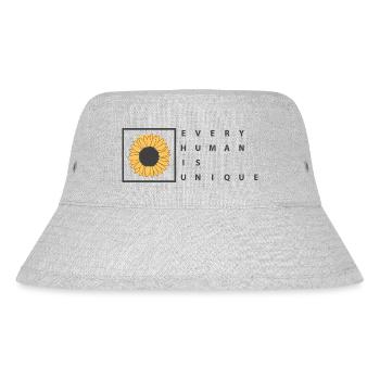 EVERY HUMAN IS UNIQUE design von Philipp Wolf - Stanley/Stella recycelter Bucket Hat - Grau meliert - Vorne