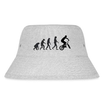 Fahrrad - Menschliche Evolution - Stanley/Stella recycelter Bucket Hat - Grau meliert - Vorne