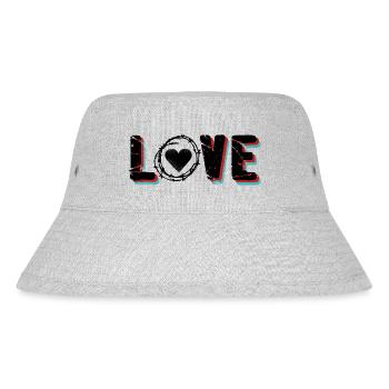 Love Liebe mit Stacheldraht - Stanley/Stella recycelter Bucket Hat - Grau meliert - Vorne