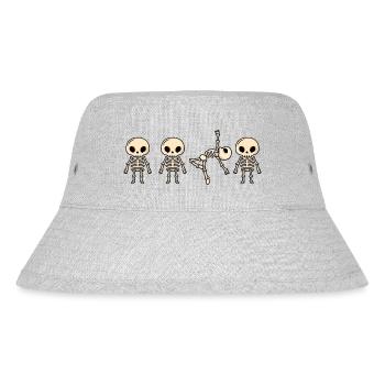 Tanzendes Skelette - Stanley/Stella recycelter Bucket Hat - Grau meliert - Vorne