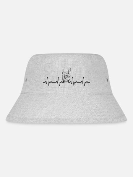 Heavy Metal EKG Metall Fork - Stanley/Stella recycelter Bucket Hat - Grau meliert
