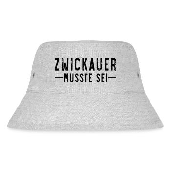Zwickauer musste sei - Stanley/Stella recycelter Bucket Hat - Grau meliert - Vorne