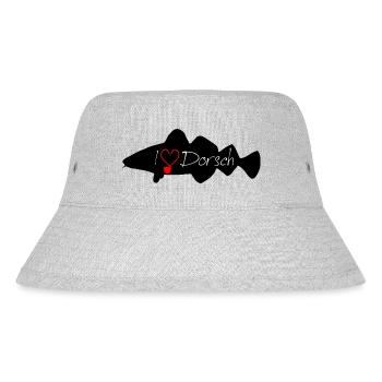 i Love Cod Black - Stanley/Stella Recycled Bucket Hat - heather grey - Front