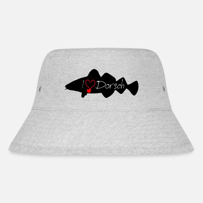 i Love Cod Black - Stanley/Stella Recycled Bucket Hat - heather grey