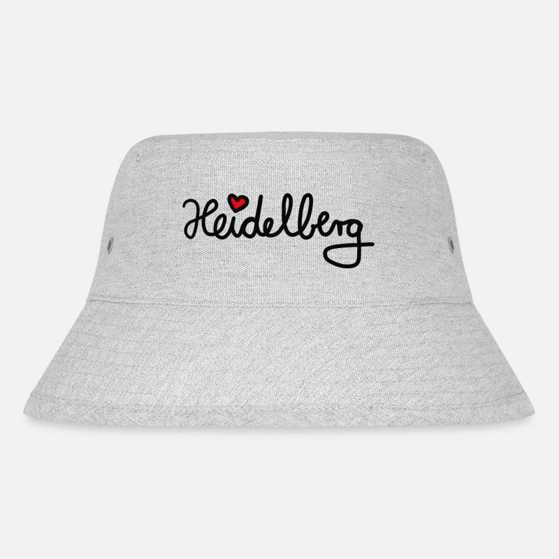 Heidelberg mit Herz - Stanley/Stella recycelter Bucket Hat - Grau meliert