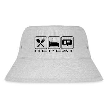 eat sleep camp repeat - Stanley/Stella recycelter Bucket Hat - Grau meliert - Vorne