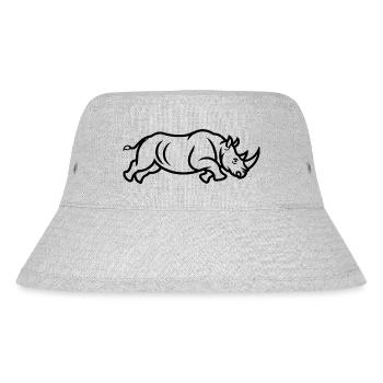 Mighty Rhino - Sauberes Tierdesign - Stanley/Stella recycelter Bucket Hat - Grau meliert - Vorne