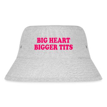 big heart bigger tits - Stanley/Stella recycelter Bucket Hat - Grau meliert - Vorne