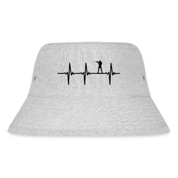 Biathlon Heartbeat Vector - Stanley/Stella Recycled Bucket Hat - heather grey - Front