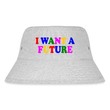 I want a future - Stanley/Stella recycelter Bucket Hat - Grau meliert - Vorne