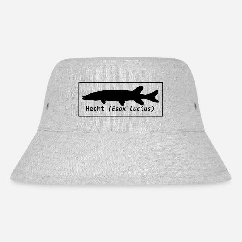 Hecht schwarz lateinisch - Stanley/Stella recycelter Bucket Hat - Grau meliert