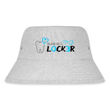 Bleib mal LOCKER - Zahn - Herz - Stanley/Stella recycelter Bucket Hat - Grau meliert - Vorne